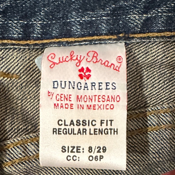 Lucky Brand Classic Fit Blue and Tan Dungarees - Picture 2 of 3